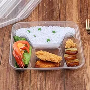 Quadratische, spritzgegossene Lunchbox mit vier Gittern