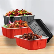 Rot-weißer rechteckiger Verpackungskarton aus Wellpappe