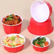 Heißer Verkauf rot Plastik runde Heiße Suppenschale