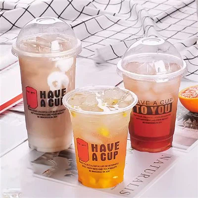 Transparenter Einwegbecher für Sojamilch, Kaltgetränkebecher